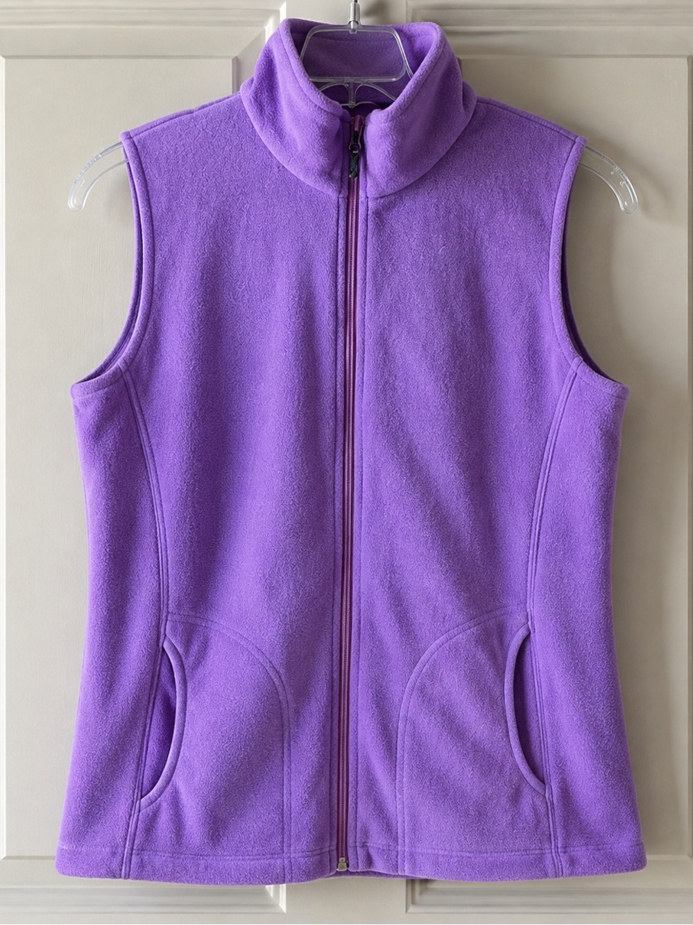Woolrich Purple Fleece Full Zip Vest GUC L #1099